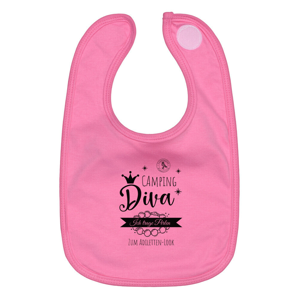 Babylätzchen – Camping Diva, Farbe Pink, Ansicht 1