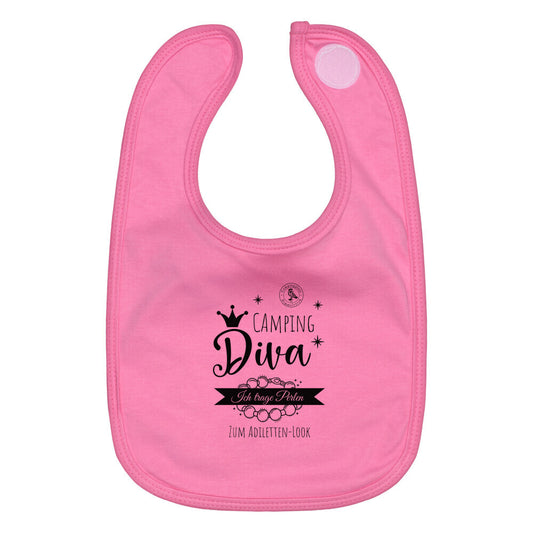Babylätzchen – Camping Diva, Farbe Pink, Ansicht 1