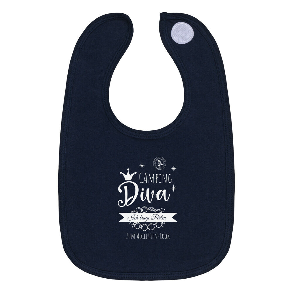 Babylätzchen – Camping Diva, Farbe French Navy, Ansicht 1