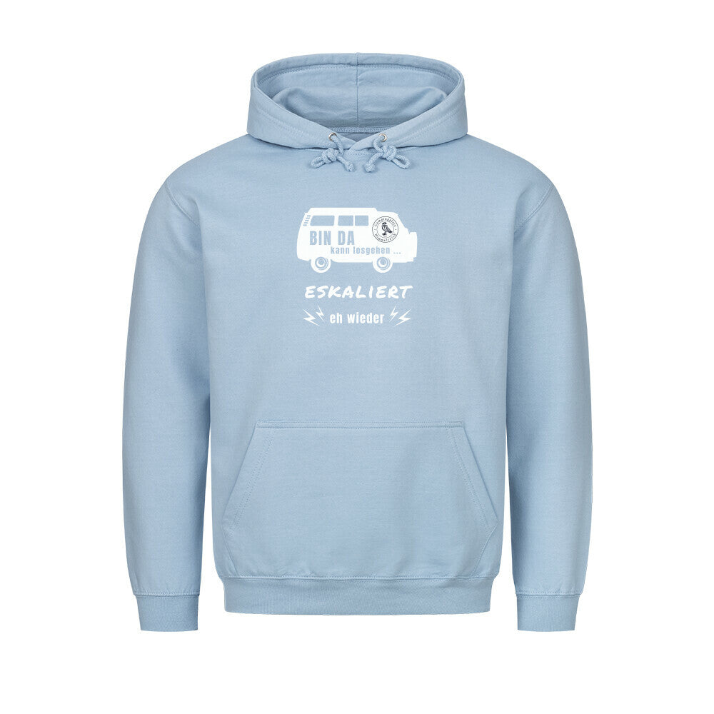Hoodie – Bin da, Farbe Babyblau, Ansicht 1