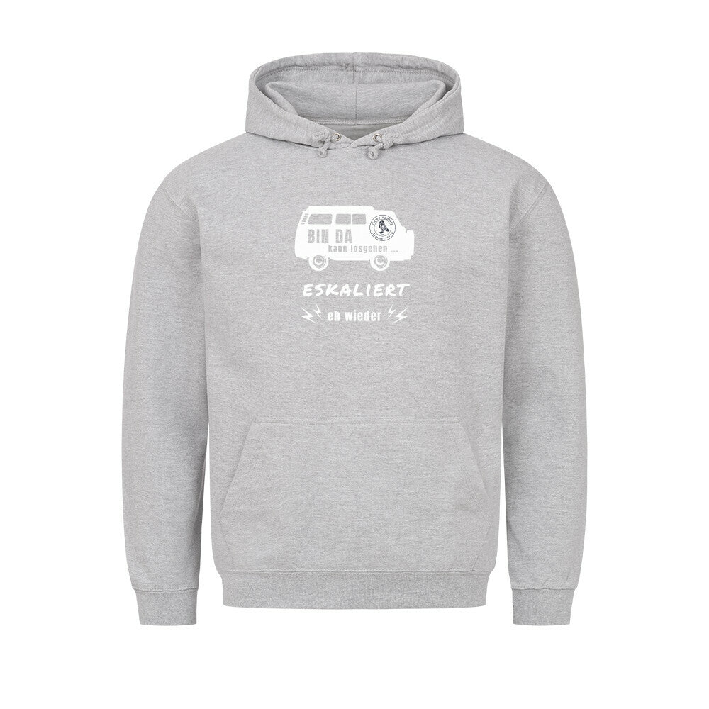 Hoodie – Bin da, Farbe Heather Grey, Ansicht 1
