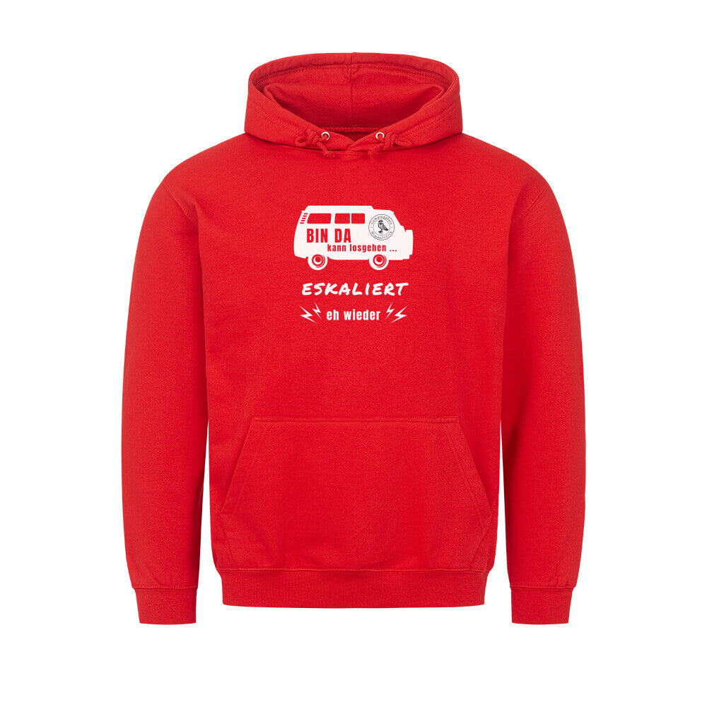 Hoodie – Bin da, Farbe Rot, Ansicht 1