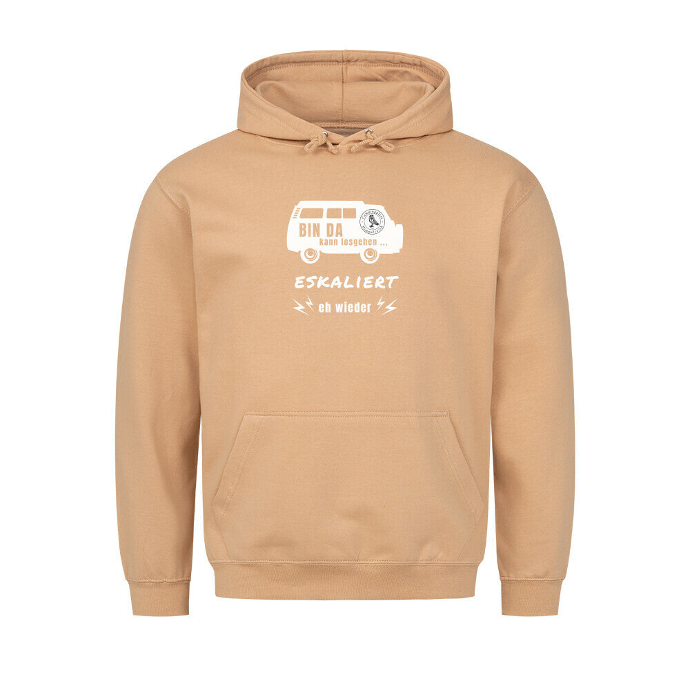 Hoodie – Bin da, Farbe Sand, Ansicht 1