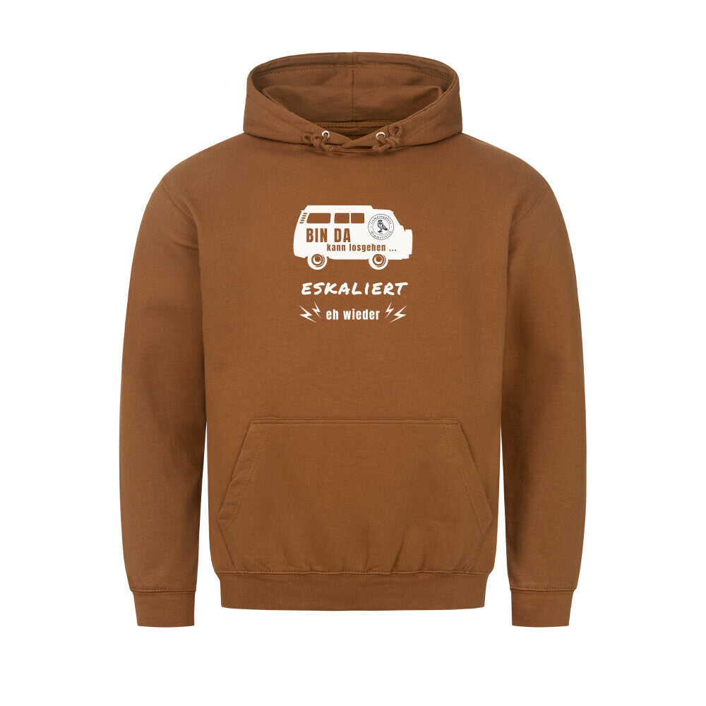 Hoodie – Bin da, Farbe Caramel Toffee, Ansicht 1